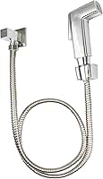 TKLA Ducha Higiênica Quadrada 1/4 De Volta Completa Cor Cromada Duchinha Chuveirinho Metal Inox