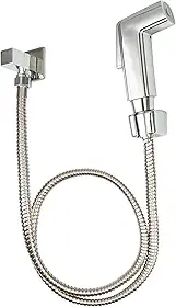 TKLA Ducha Higiênica Quadrada 1/4 De Volta Completa Cor Cromada Duchinha Chuveirinho Metal Inox