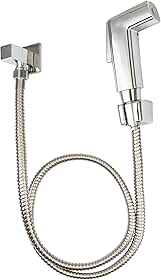 TKLA Ducha Higiênica Quadrada 1/4 De Volta Completa Cor Cromada Duchinha Chuveirinho Metal Inox