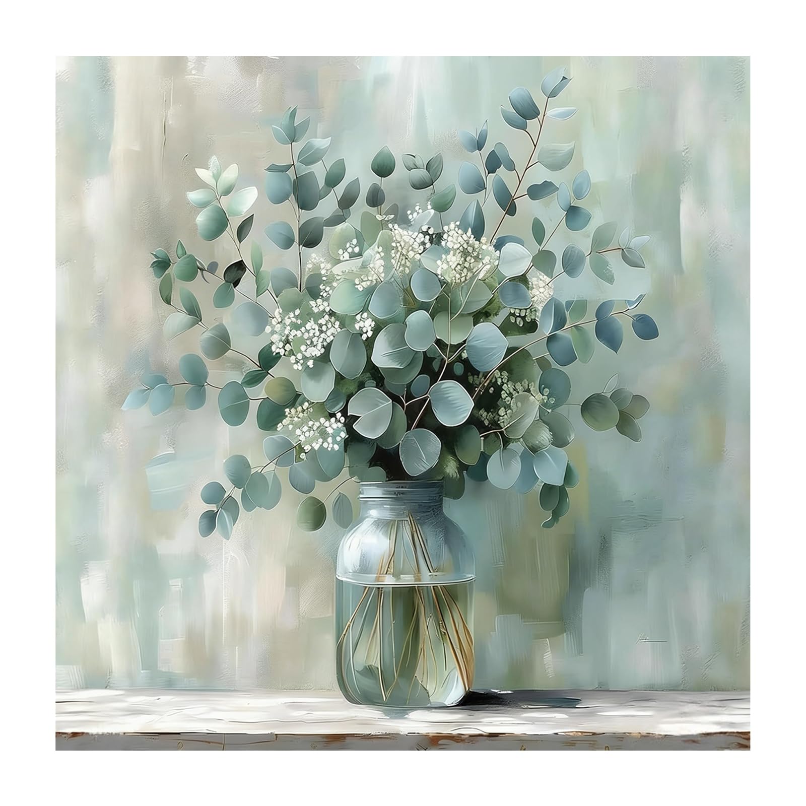 quiodok DIY Flores Pintar por Numeros Adultos, Kit de Pintura al óleo de Lienzo DIY para con Pinceles, Decoración del Hogar, Sin Marco para Adultos Principiantes Pintura