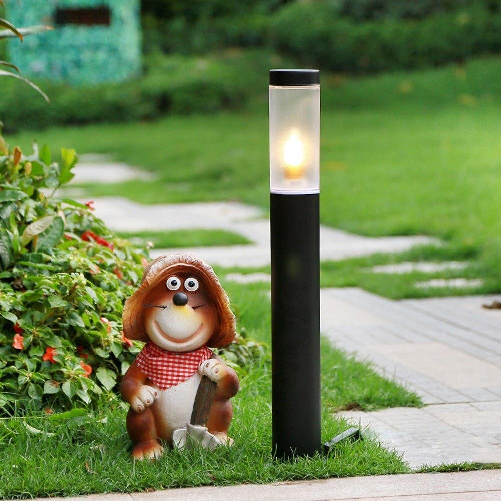 Lampada Decorativa per Cortile di Villa, Paralume in Acrilico con Corpo in Alluminio, Lanterna da palo, apparecchi di Illuminazione paesaggistica per Lanterne a Colonna,Height:60cm