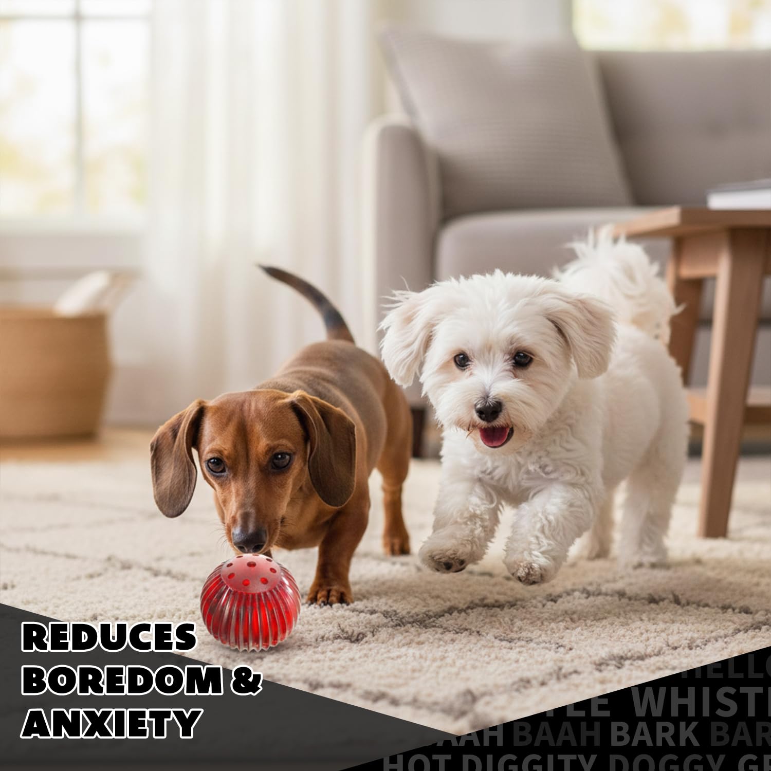 Pet Qwerks Blinky Babble Ball - Juguete Interactivo para Masticar para Perros, Mediano