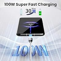 Vista 2 de Cable de carga múltiple USB C de 100W, cable de carga rápida 3 en 1 con chip E-Mark, USB C a múltiples conectores con puertos tipo C[100W]