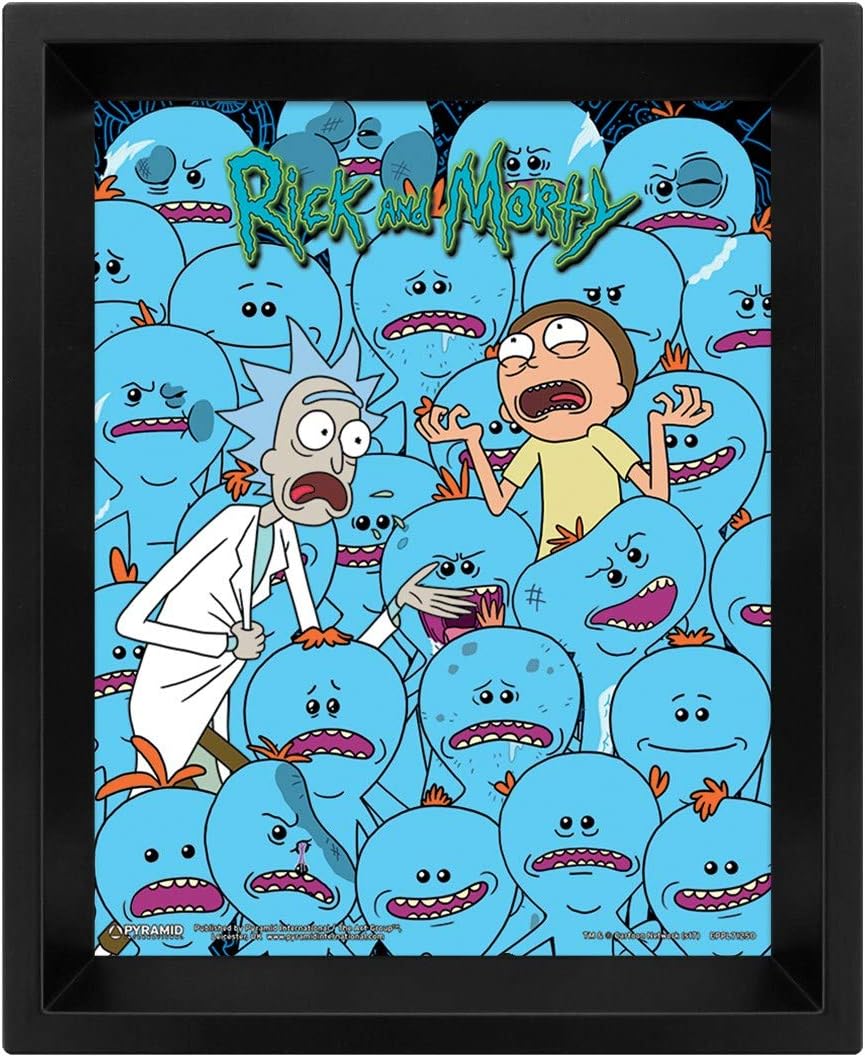 Cartoon Network Rick and Morty, Mr. Meeseeks 3D Lenticular Poster, Multi-Colour, 10 x 8-Inch