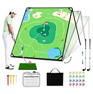 Golf Chipping Game Set, 71" x 71" Golf Chipping Game Mat with Sticky Balls, Backyard Indoor Outdoor Golf Practice Game for Adults, Golf Training Aid Gift