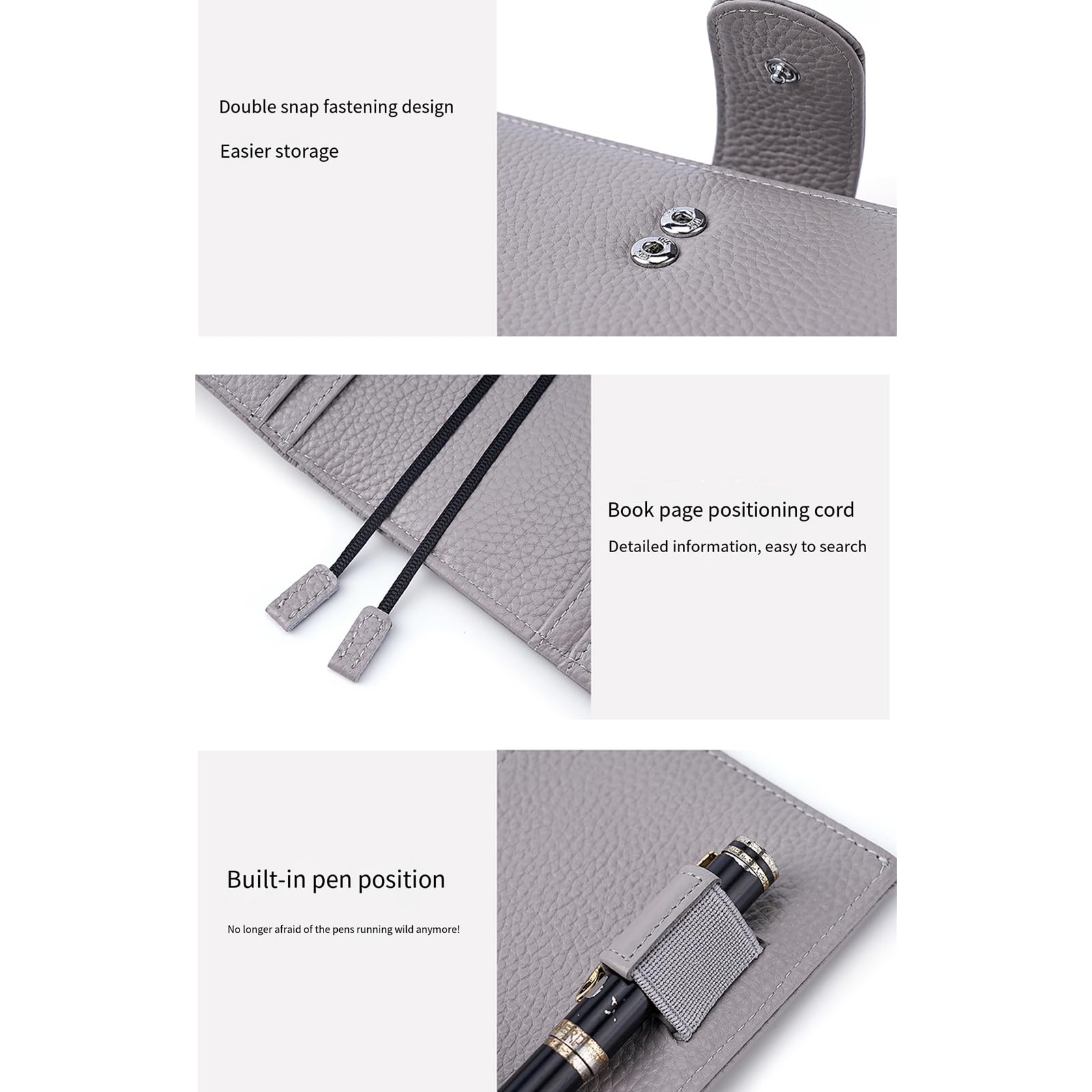 Custodia protettiva per notebook in pelle PU qualità con più slot per schede e portapenne per uffici, riunioni scolastiche, appunti, copertina in pelle per agenda