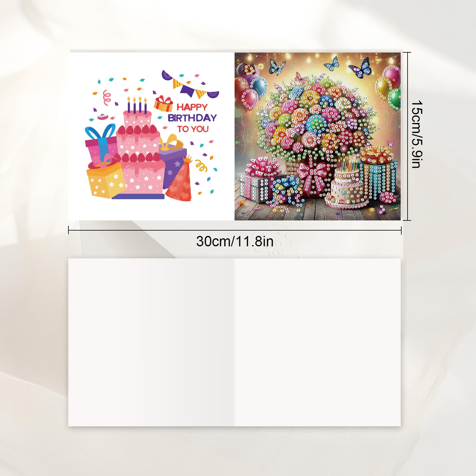 JISHSHAY 6 PCS Diamond Art Greeting Cards Kits - DIY Birthday Holiday Cards With Envelopes - View #3