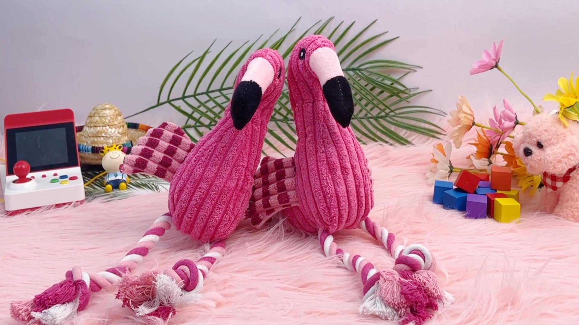 Pet Supplies : Sotiff 2 Pack Pink Flamingo Dog Plush Cute Squeaky