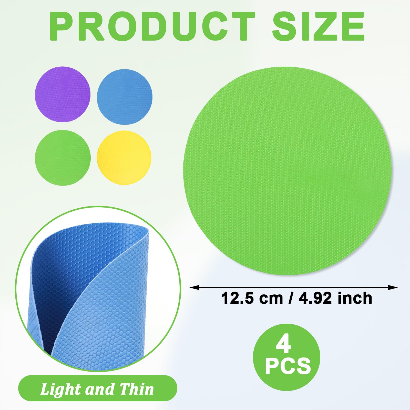 Grevosea 4Pcs Rubber Jar Opener Grippers, Jar Opener Gripper Pad Rubber Grippers for Opening Jars Multi-function Kitchen Gadgets Anti-Slip Coasters Bottle Lid Opener for Seniors Weak Hands (Circle)