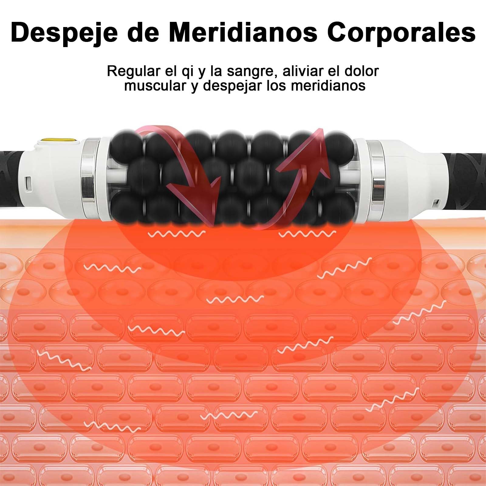 Máquina rodante de microvibración, masajeador corporal portátil, cuidado de la salud, calma el dolor de hombros y cuello, uso doméstico, Elizia ETCRO02 (plateado)