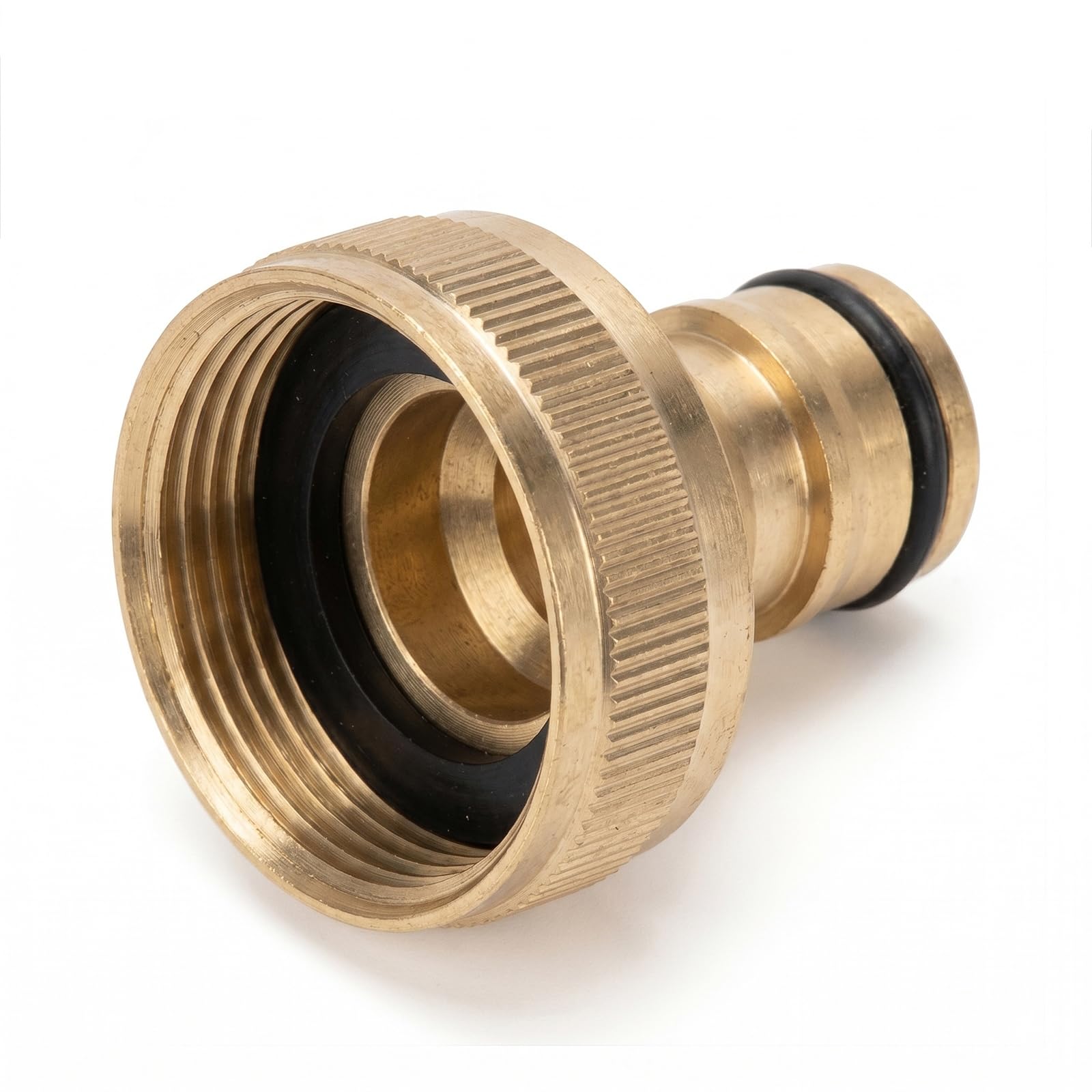 Anti Leak 1 Inch Tap Connector for Hose Pipe, 31mm Solid Brass Outside Garden Hose Adapter, Heavy Duty Threaded Water Faucet Fitting Compatible with Quick Coupler, Single Pack