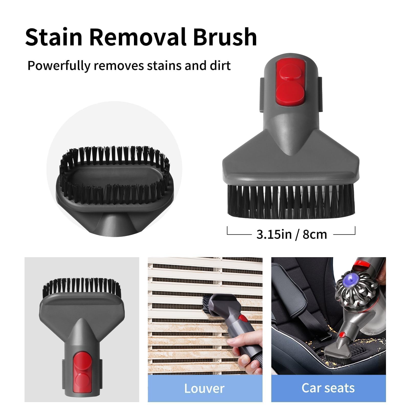 6 sztuk zestawu akcesoriów do odkurzaczy dla Dyson, dla Dyson V7 V8 V10 V11 i V15, części zamienne do odkurzaczy Dyson składające się z 3 główek szczoteczkowych i 2 dysz odkurzających
