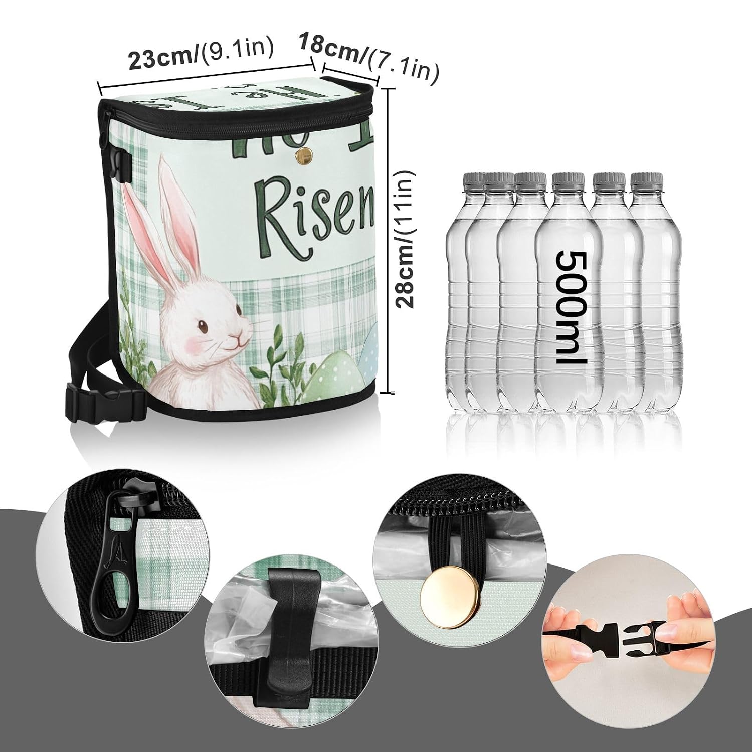 Easter Day Bunny Ears Car Trash Can Waterproof Garbage Can Car Trash Bin Car for Accessories Must Haves Trash Bag image 3