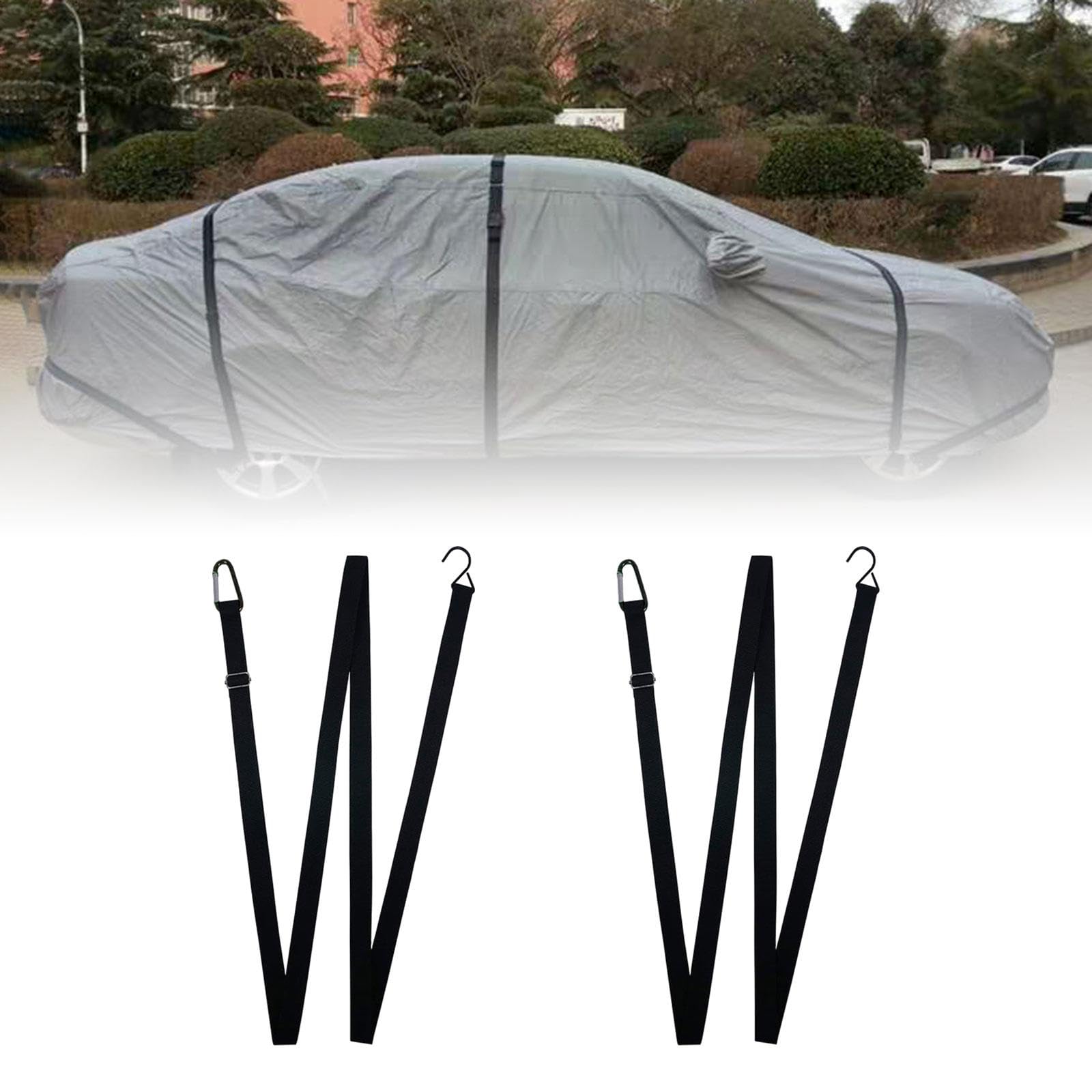 Sangles de Protection Contre Le Vent pour Bâche de Voiture, Ceinture de Fixation Noire, Pratique, Corde Coupe-Vent, Bâche de Voiture, Bande Fixe pour