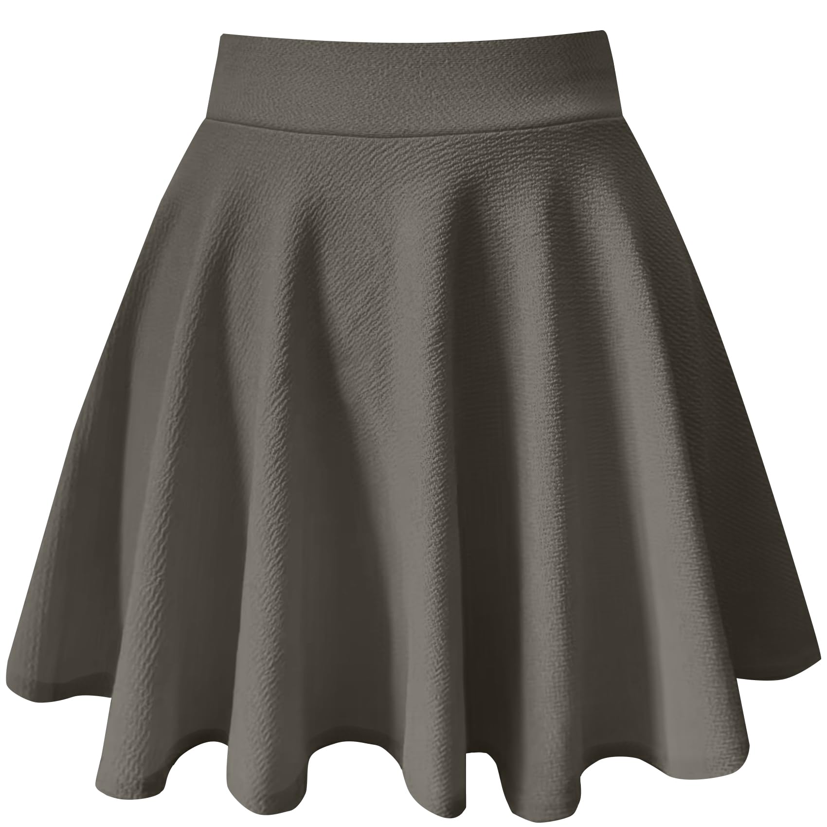 Womens Casual Basic Skirts Mini Flared Skater Stretchy A-Line Party Skirts with Shorts