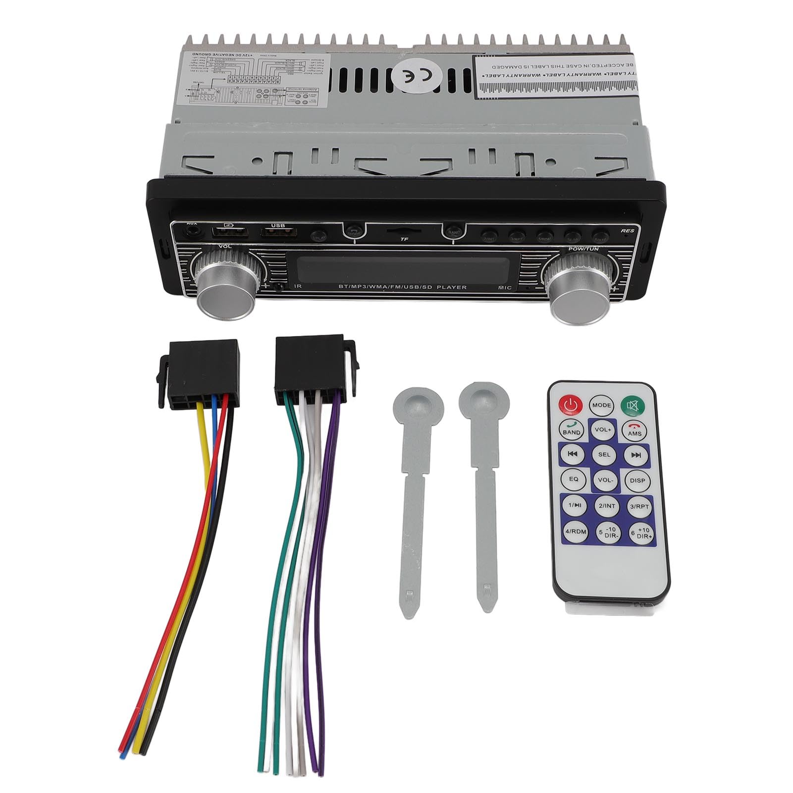 Receptor de Audio para Automóvil, Estéreo Multimedia para Automóvil de un DIN, Bluetooth FM, MP3 USB, de Audio de Radio FM Digital SD en el Tablero,12 V Universal