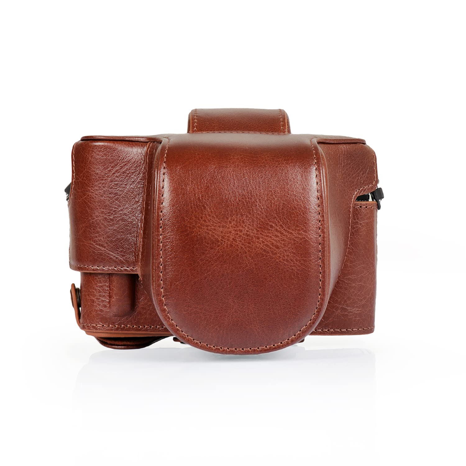 MegaGear Ever Ready Genuine Leather Camera Case Compatible with Nikon Z FC (16-50mm) (Marrón)
