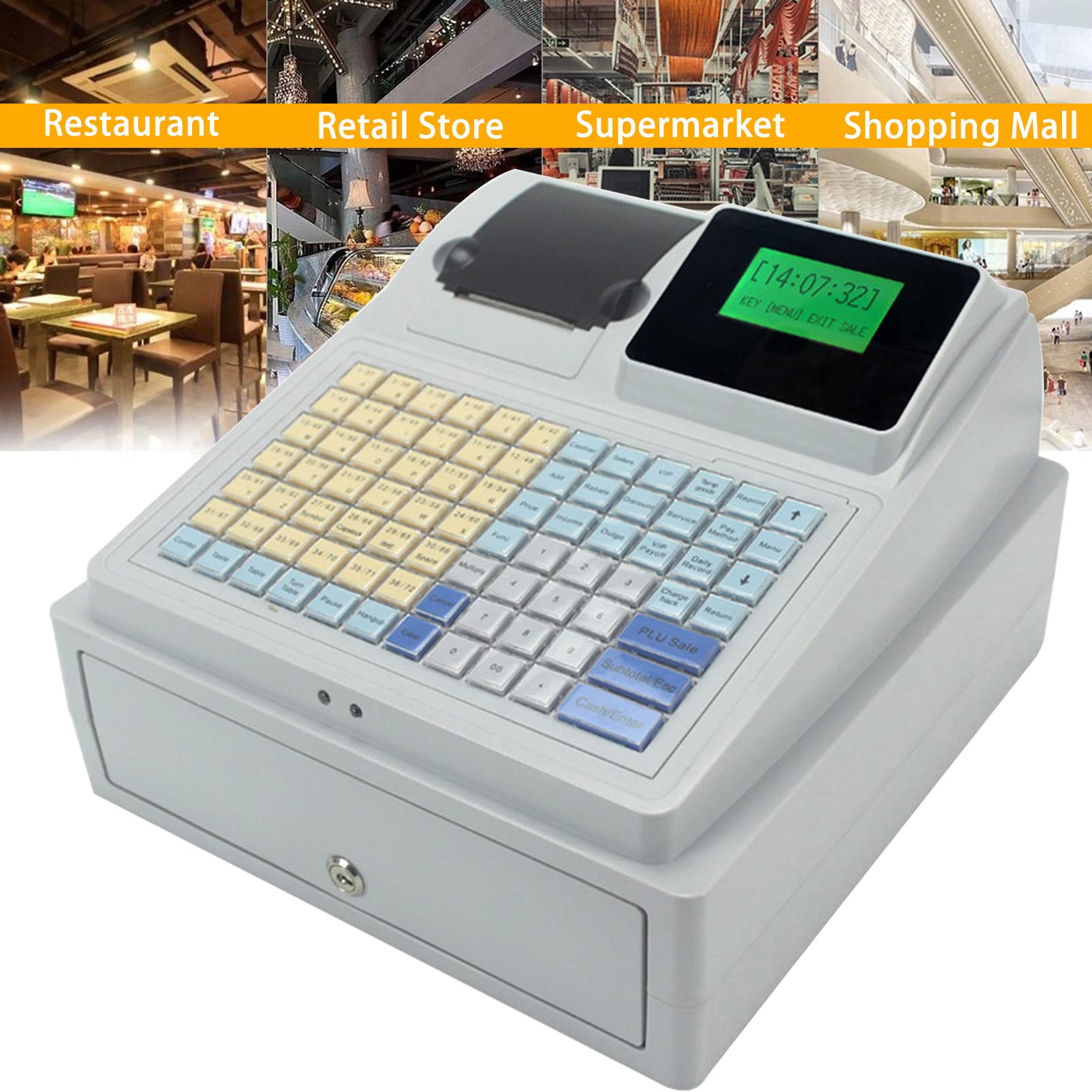 Elektronisches Bargeld im Supermarkt mit Schubladengehäuse, 81 Tasten, LED-Anzeige, Registrierkasse, Digitale LED-Anzeige für Einzelhandel/Restaurant