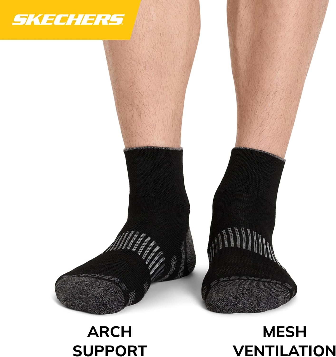 Skechers Men's Work Collection High Quarter Crew Cushioned Socks (8-Pack) - Image 2