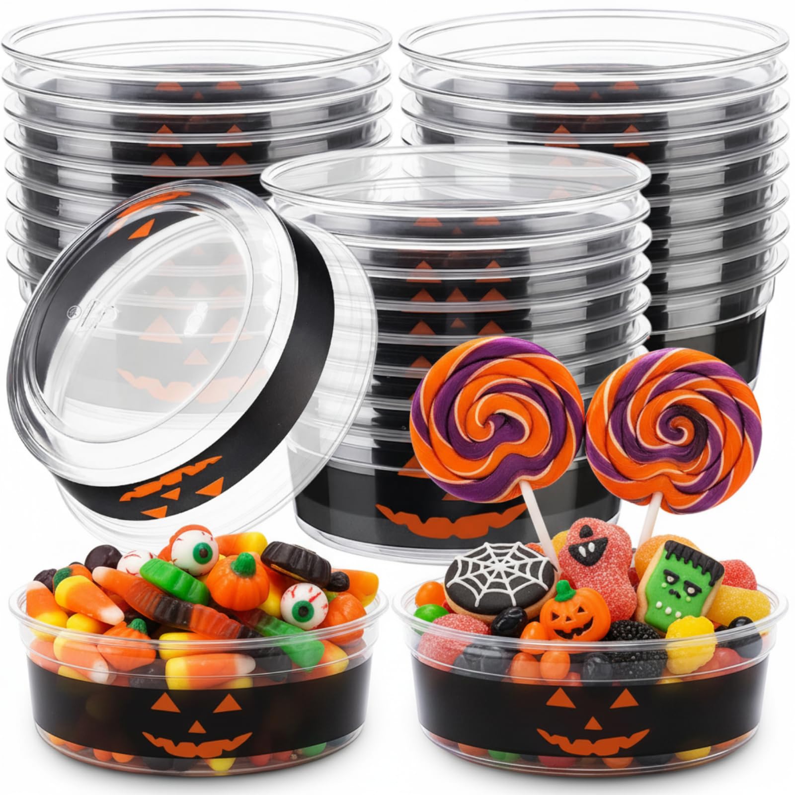 Contenant citrouille Halloween pour décoration de table et distribution aux enfants