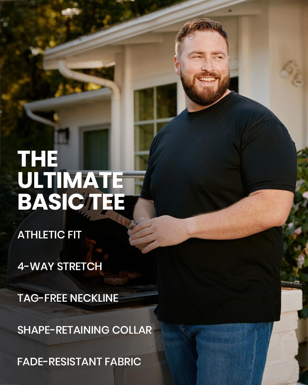 INTO THE AM Men's T-Shirts Soft Cotton Blend Crew Neck Tee S - 4XL Athletic Fit Plain & Logo Basic T-Shirt for Men - Image 4