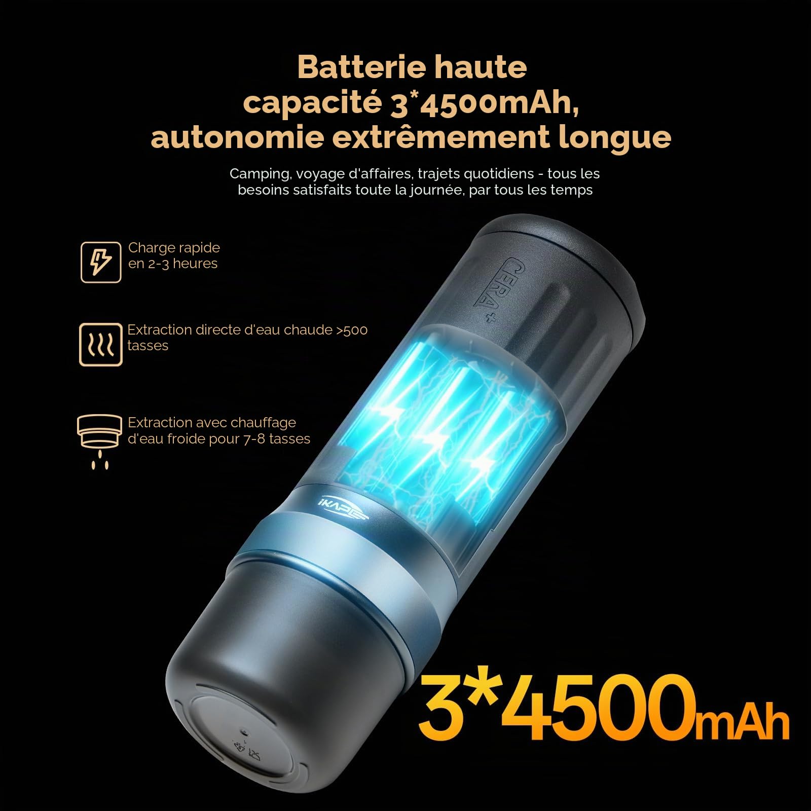 IKAPE KAPO K2 Pro Machine à expresso électrique portable avec connexion par application Bluetooth et porte-filtre de 58 mm sans fond 20 bars de pression pour la maison, les voyages et le camping
