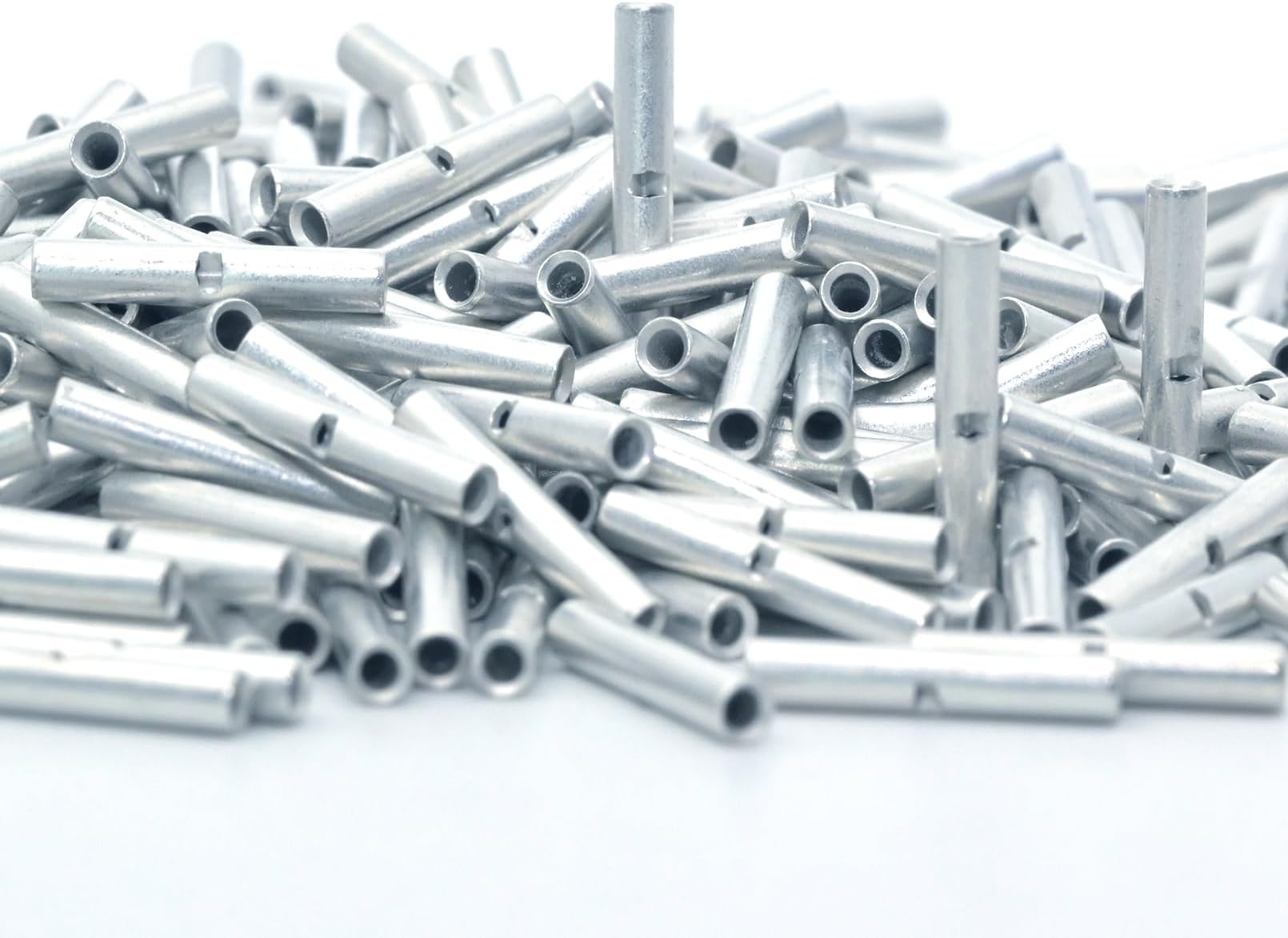 SVAAR 100PCS 26-22 Gauge Non Insulated Butt Connectors 26-22 AWG Uninsulated Butt Splice Connectors Crimp Repair Butt Splices Kit Tinned Copper Marine Grade Seamless Barrel Crimp Butt Splice Terminals
