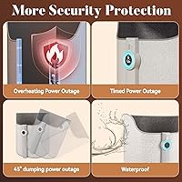 Vista 7 de Under Desk Heater for Office & Home, Quiet Electric Foot/Leg Warmer with Heated Floor Mat, Personal Electric Panel Space Heater with Thermostat &