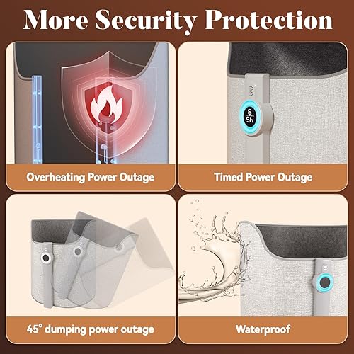 Miniatura 7 de Calentador para debajo del escritorio para la oficina y el hogar, calentador eléctrico silencioso para pies y piernas con tapete calefactable,
