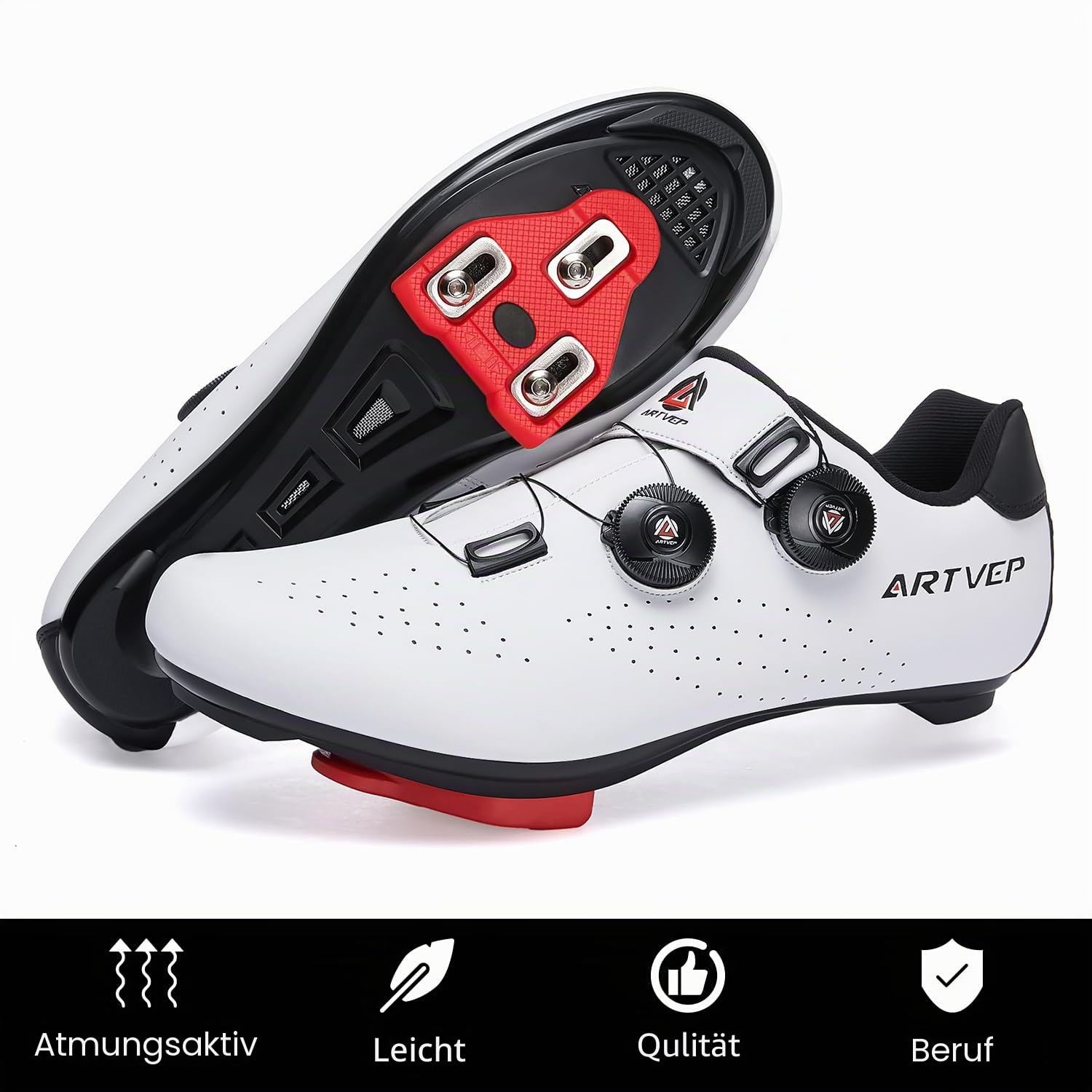 Herren MTB Fahrradschuhe Kompatibel mit Look SPD SPD-SL Delta Lock Pedal