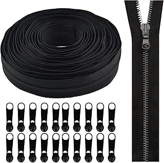 Gesponserte Anzeige – LDBKLGHJ reißverschluss, nähgarn schwarz, Endless Zip Black 9,3 Metres + 20 Metal Sliders, Can be Cu...