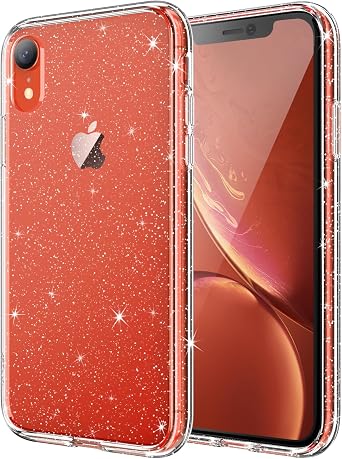 JETech Glitter Case for iPhone XR, Clear