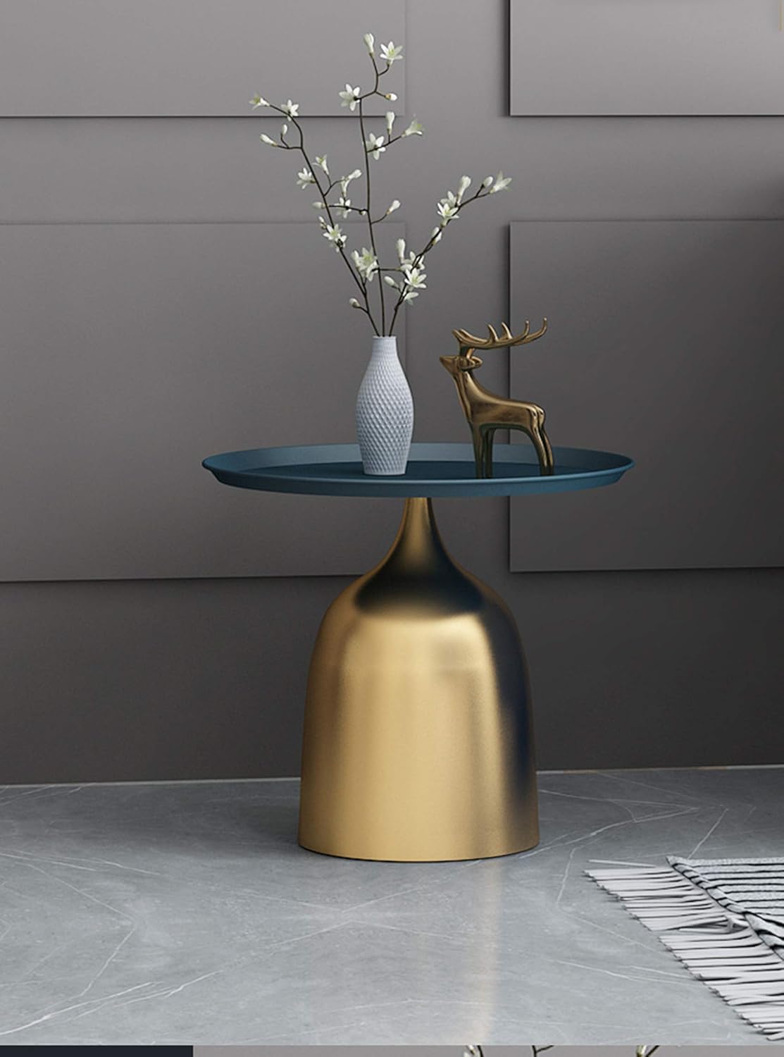 Wrought Iron Small Round Table,Bedside Table, Round Small Coffee Table, Modern Small Table, Creative Coffee Table, Living Room Side Small Coffee Table,