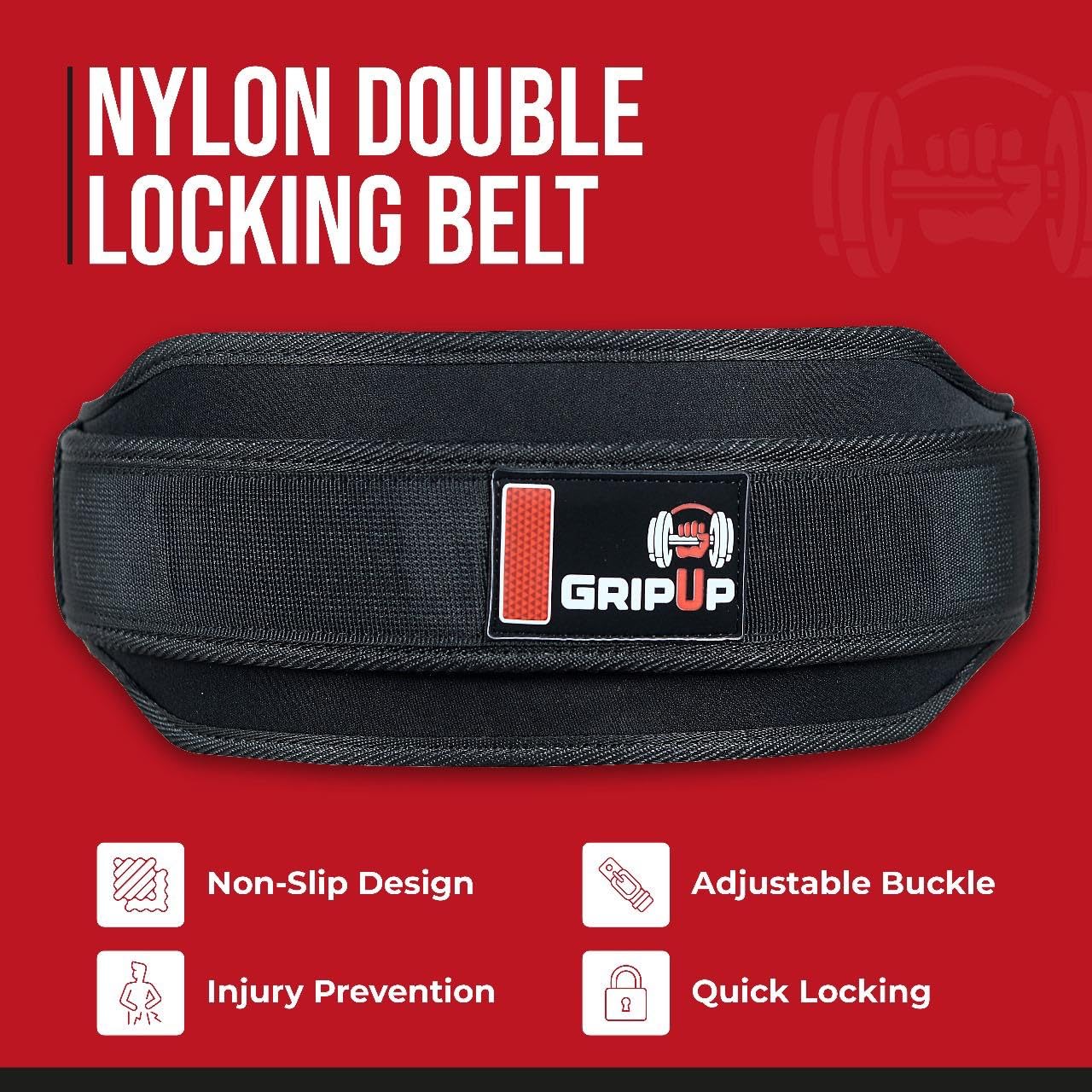Ceinture d'haltérophilie robuste pour Ceinture d'haltérophilie renforcée Rembourrage en mousse EVA de qualité supérieure Boucle à rouleau réglable pour squats soulevés GP-02