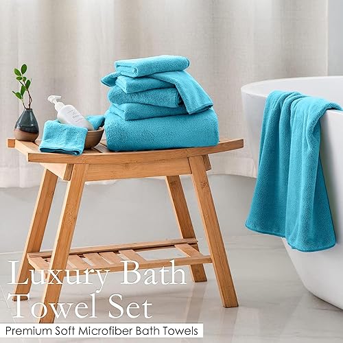 Miniatura 5 de Juego de toallas de microfibra de 12 piezas, 2 toallas de baño grandes de gran tamaño, 2 toallas de baño, 4 toallas de mano, 4 toallas pequeñas,
