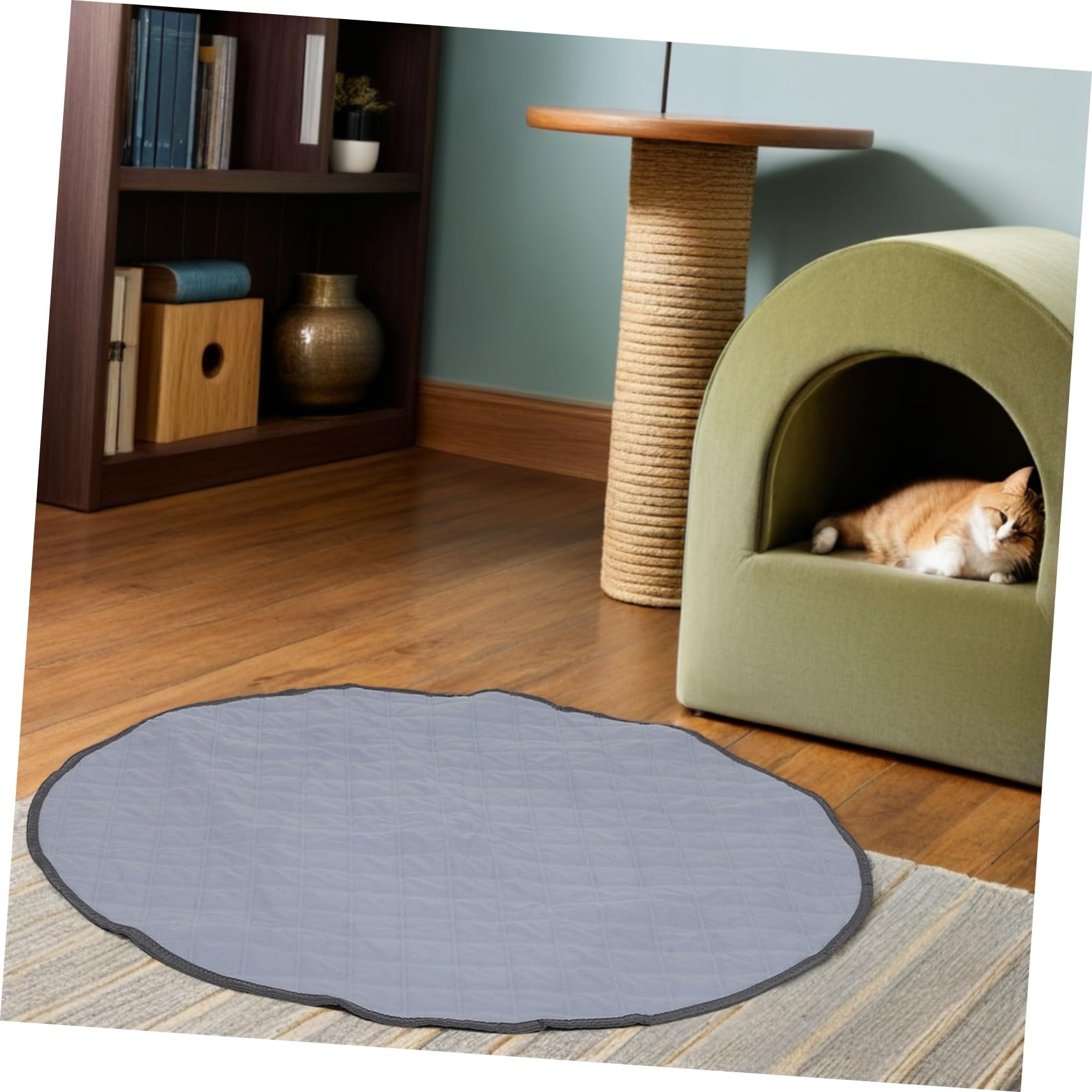UPKOCH Tappetini Igienici Riutilizzabili per Animali Domestici Rotondi in Flanella Assorbimento Rapido e Facile da Pulire per Gatti e Piccoli Animali in Casa