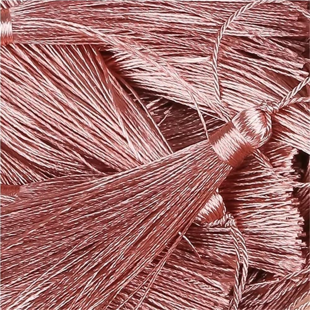 Handmade Tassel 50pcs 9.5cm/3.75 Inch Key Tassels, Polyester, DIY Handmade Bookmark for Crafts Accessories of Home(HOTPINK)