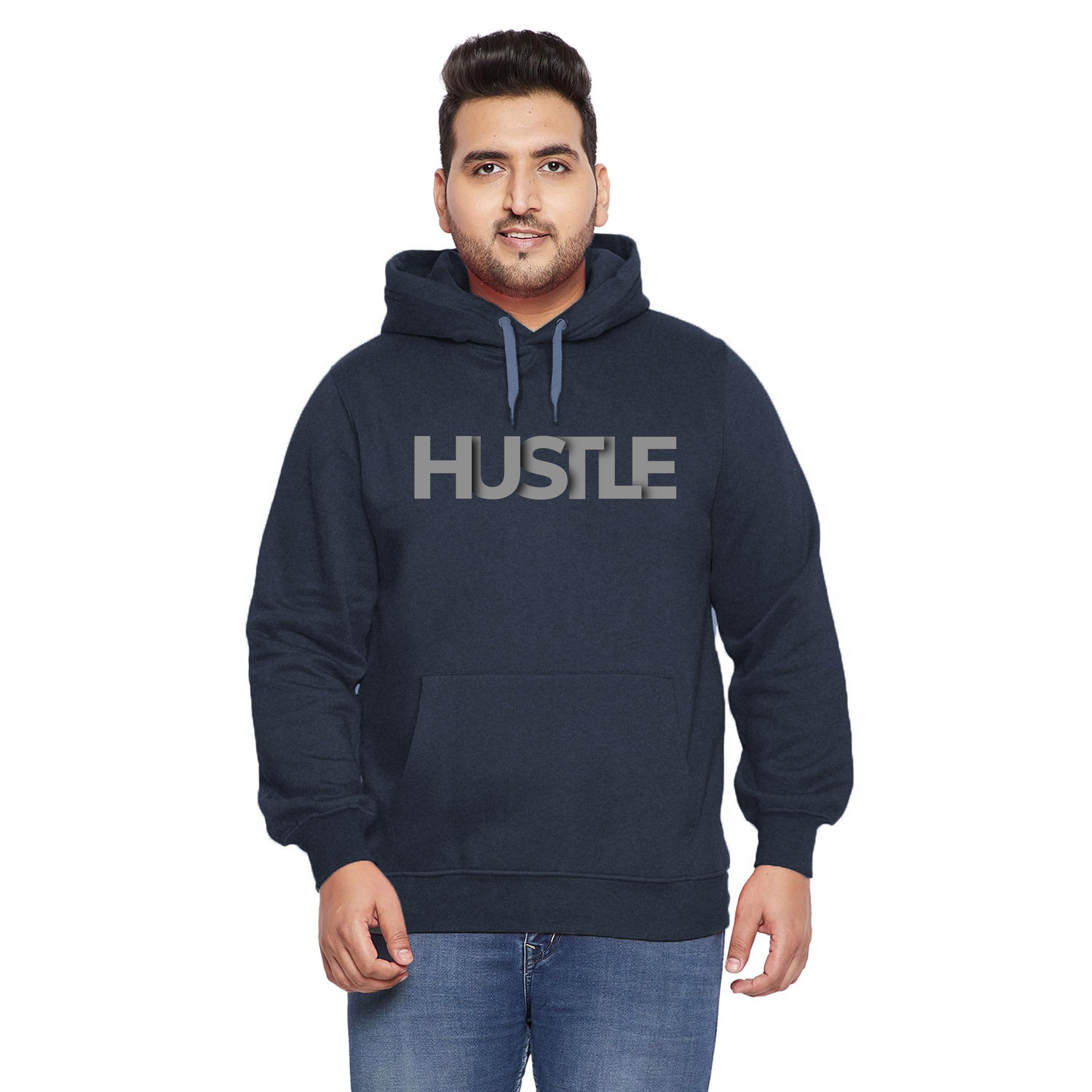 West Gate Clothing Plus Size Mens Cotton Hoodies,Hooded Sweatshirt | 100% Cotton Hoodies Plus Size Collection for Men | Hustle Printed Hoodie-image-42