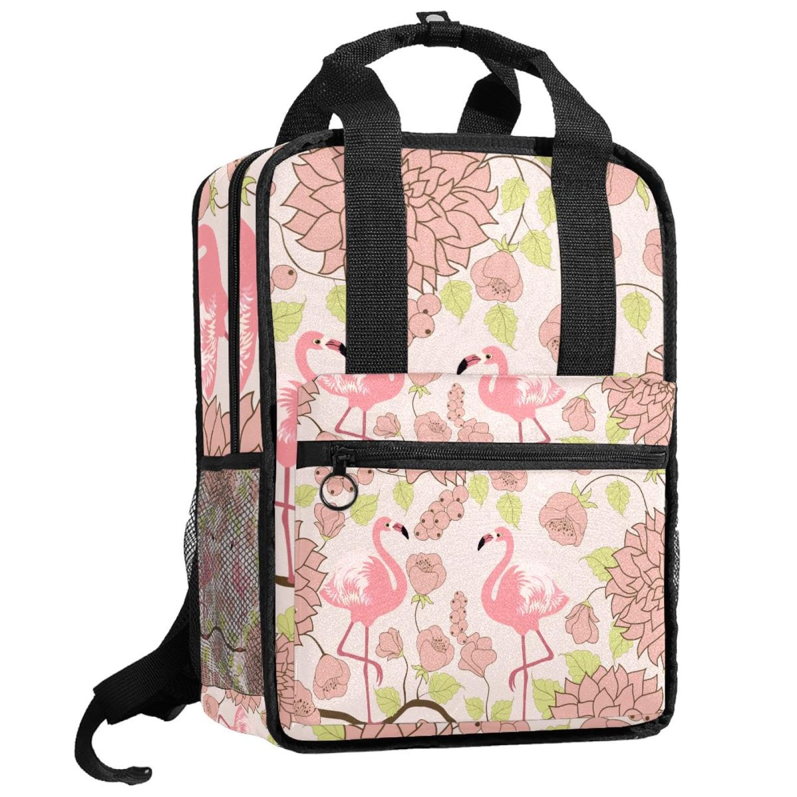 Sac à dos flamant rose garçon rétro multicolore ajustable - 8