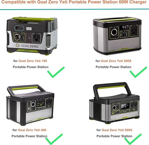 Miniatura 2 de Reemplazo de 15 V 60 W para Goal Zero Yeti Charger Adaptador de CA para Goal Zero Yeti 150 400 200X 500X Generador solar portátil Explorer para