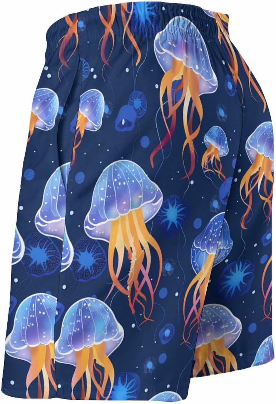 Jelly Fish Blue Casual Men's Swim Trunks Novelty Summer Beach Shorts Swimwear with Pocket