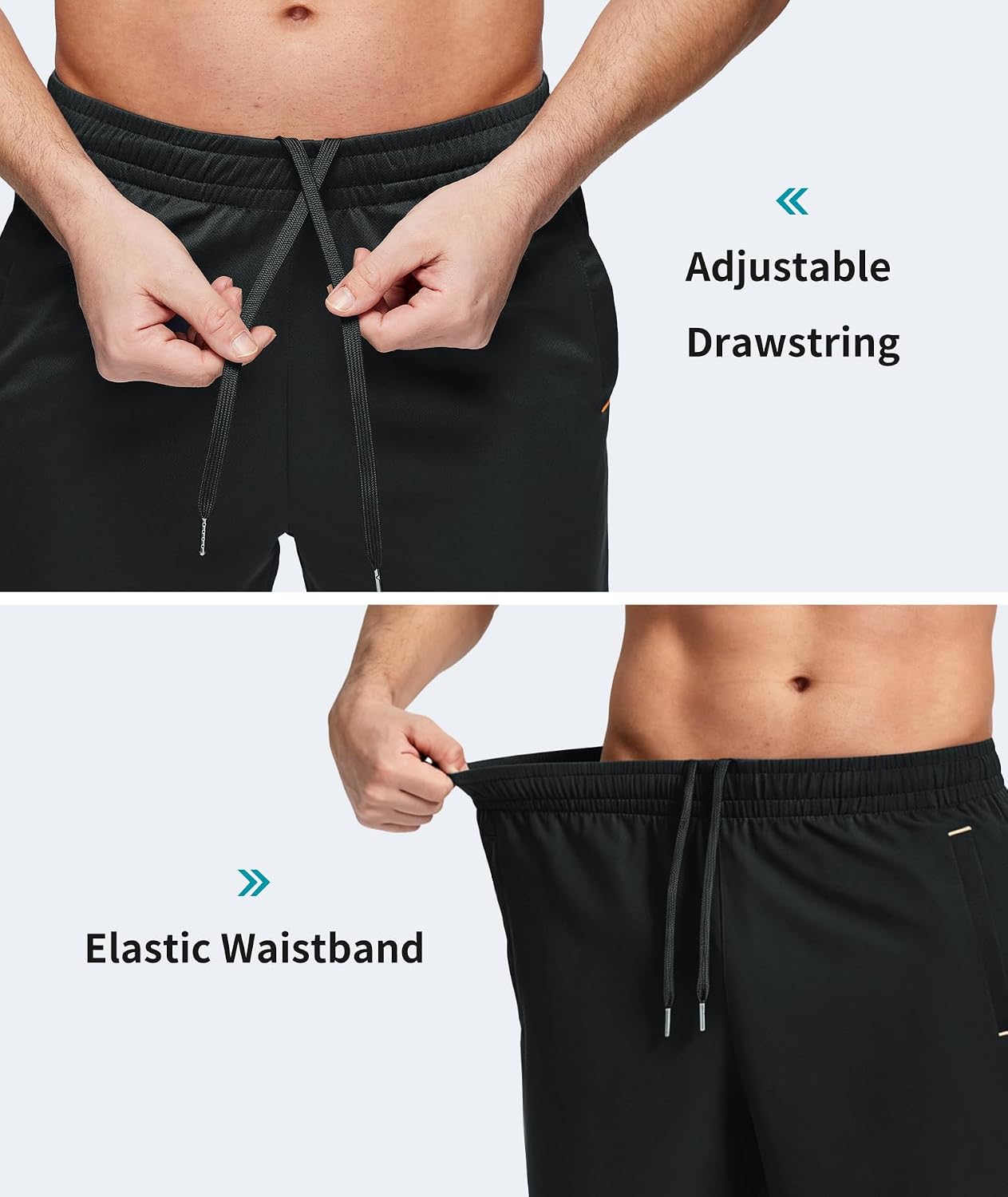 Little Beauty Mens Gym Athletic Shorts with Pockets 9" Fast Dry Basketball Workout Running Shorts Lightweight