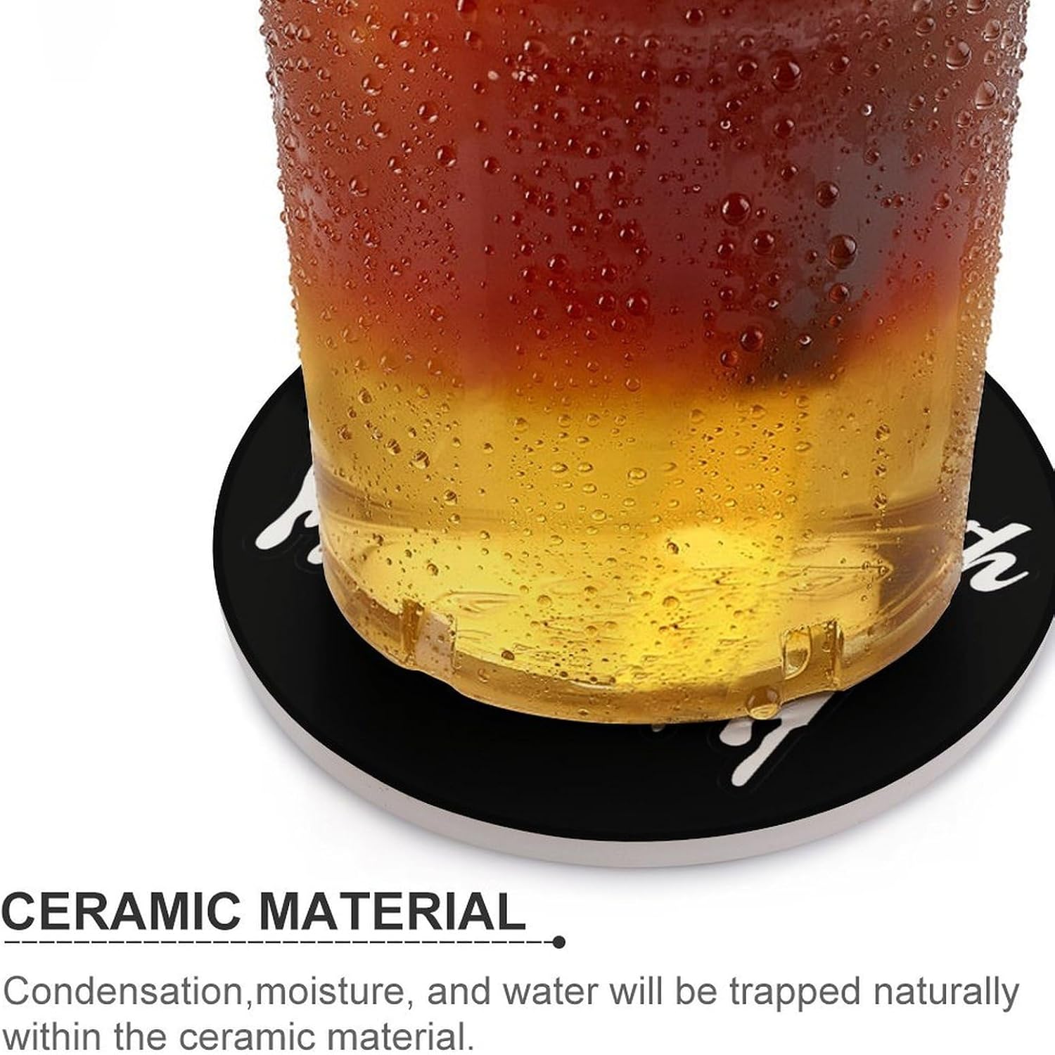 Fill Me with Cum Round Ceramic Coasters for Drinks Absorbent Cup Holder Tabletop Protector with Cork Base