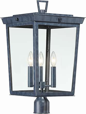Crystorama Belmont 3 Light Graphite Outdoor Post