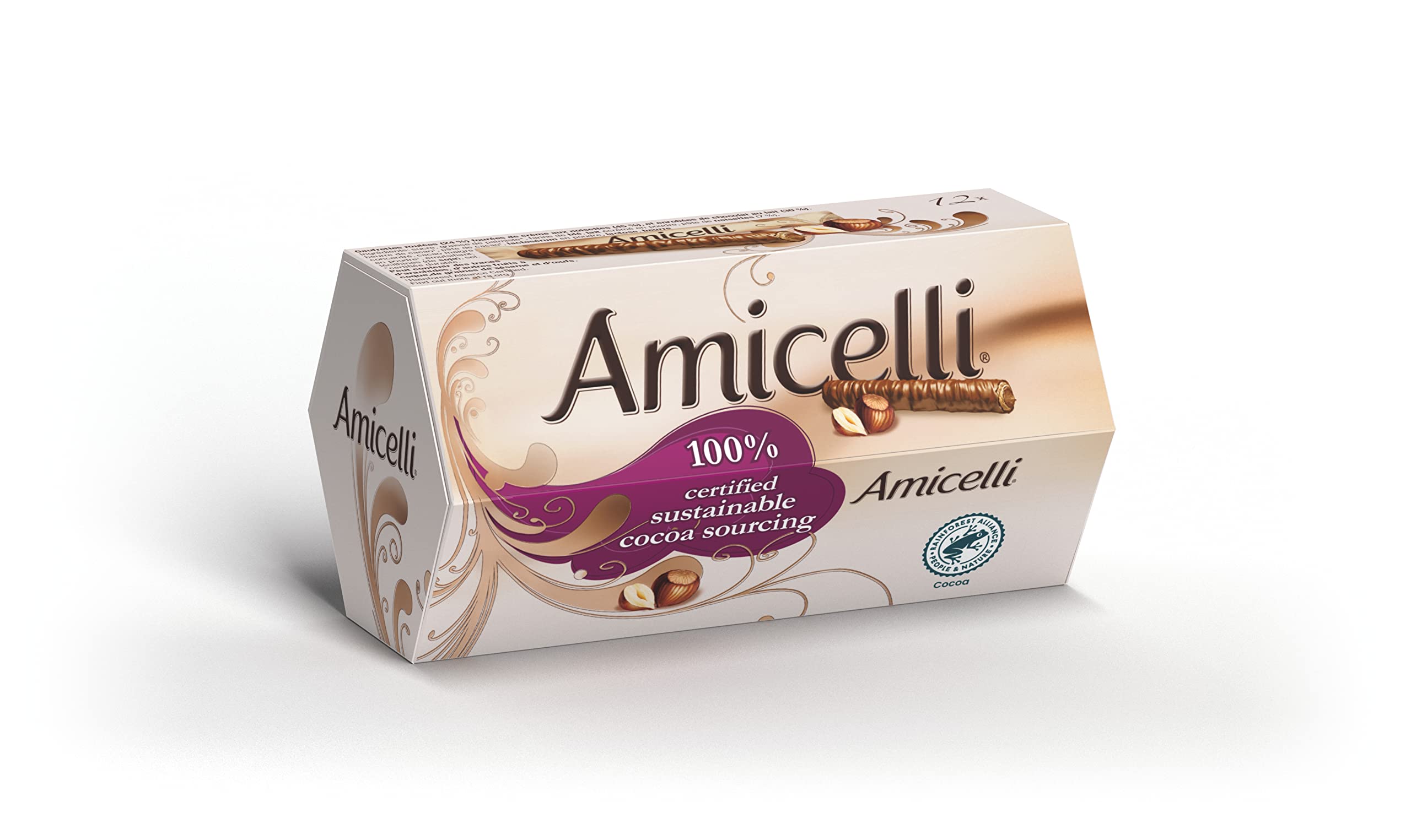 Buy Amicelli Milk Chocolate Wafer Rolls With Hazelnut Crème Filling