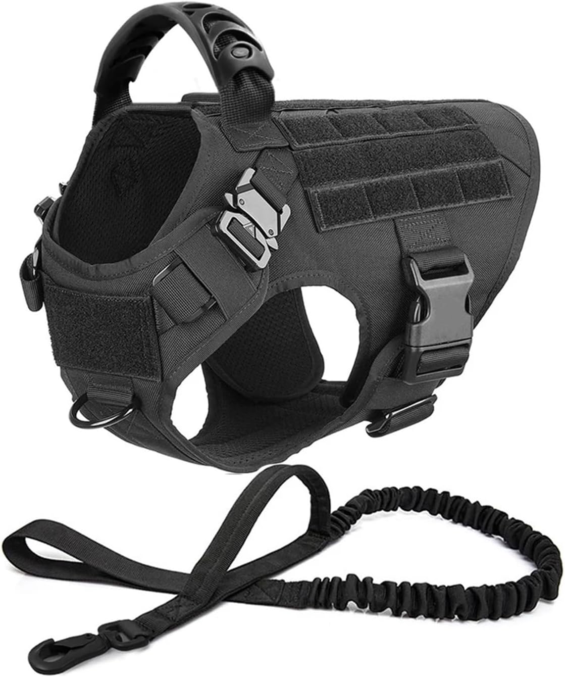 Dog Harness, Large Dog Harness and Leash Set Pet German Shepherd Malinois Training Walking Vest and Collar(Brown 2 Pieces,M)
