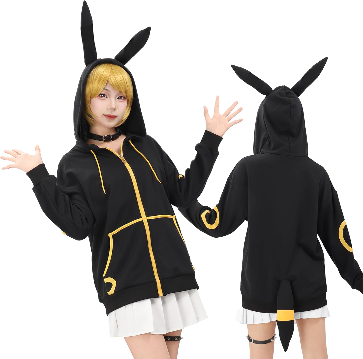 DAZCOS Anime Cosplay Hoodie Sweatshirt With Ears Tail Costume for Women