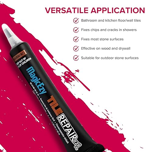 Miniatura 79 de MagicEzy Tile RepairEzy Relleno de reparación de azulejos de cerámica para reparar astillas y grietas, adherencia superfuerte, cerámica, porcelana