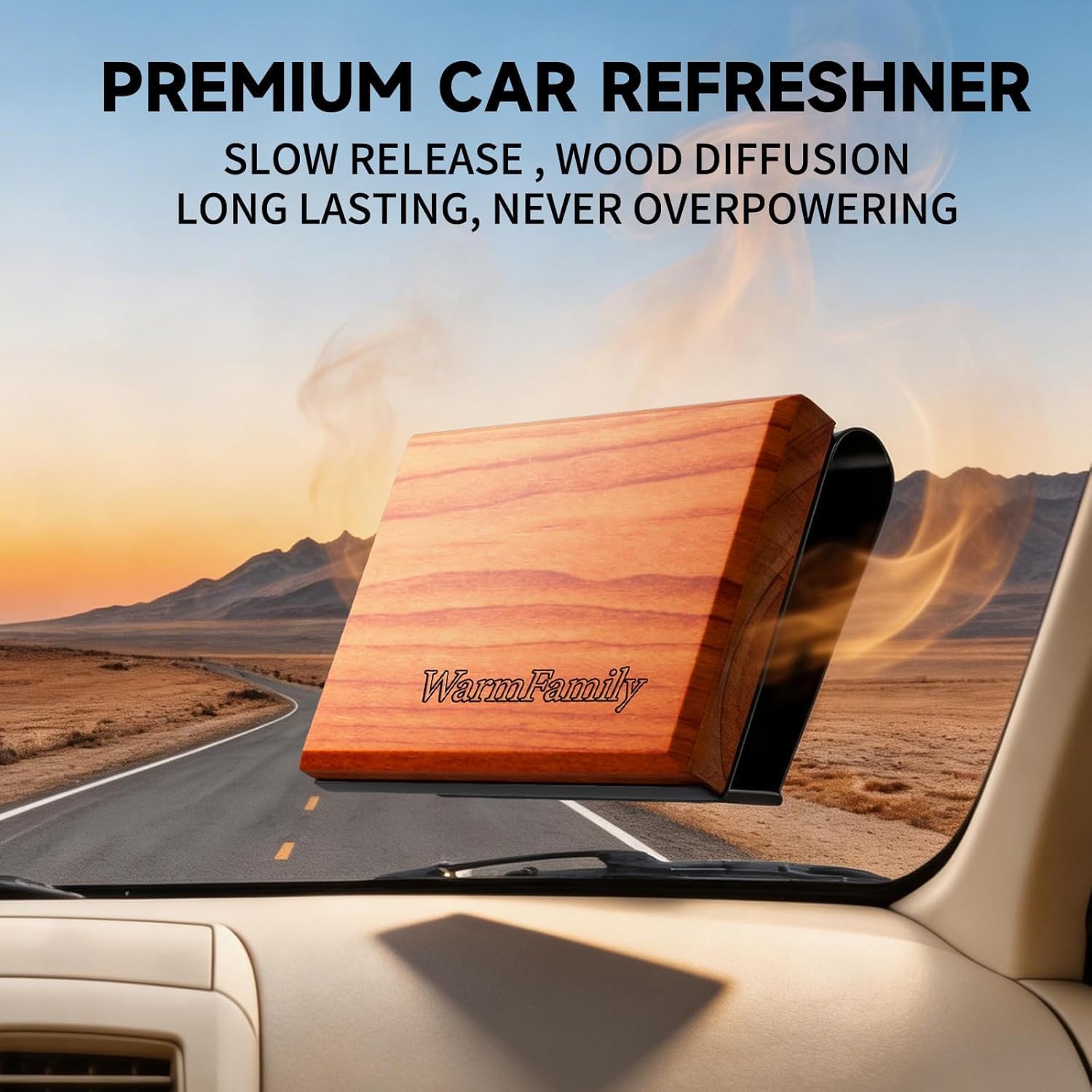Car Air Freshener - The Original Wood Air Freshener, Long Lasting Odor Eliminator for Cars, Trucks & SUVs, Eco Friendly Vehicle Scent Diffuser, 2 Pack Scent Refill （Pine-Grove）CLIP INCLUDED