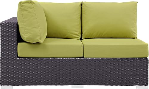 Miniatura 6 de Modway EEI-1911-EXP-ORA Convene - Muebles otomanos cuadrados de tela para patio, muebles de exterior, color naranja espresso